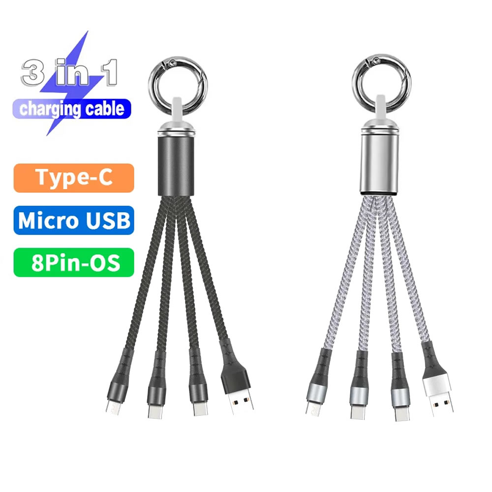 Car Electronics - 15 cm kurzes 3-in-1-USB-Ladekabel für iPhone