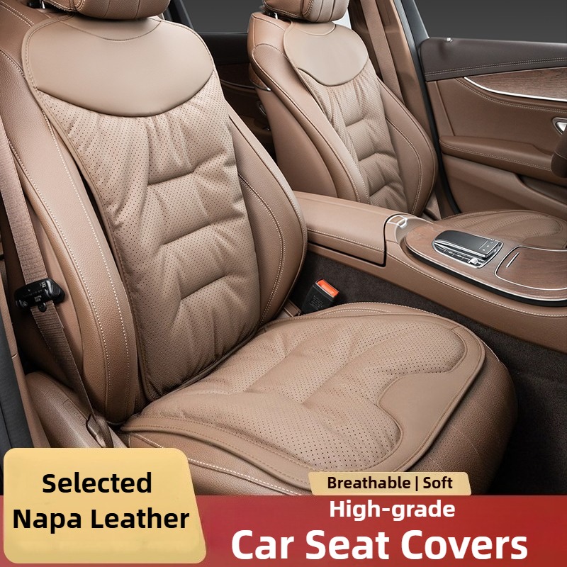 Leather Car Seat Covers Full Set Universal - Weiche Nappaleder Autositzbezüge Universal Komplettset Autositzkissen