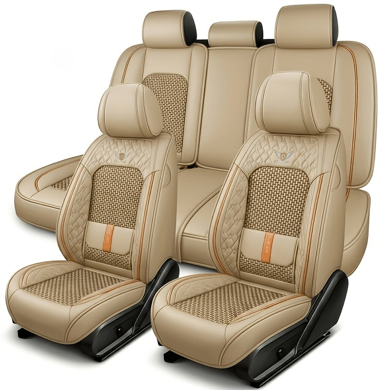 Leather Car Seat Covers Full Set Universal - Für Peugeot 206, W205, Honda Jade,