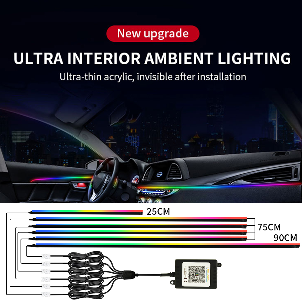 Auto Innen Symphonie LED Umgeb – Led Ambient Interior Car Lights App Control Bewertung und Preis