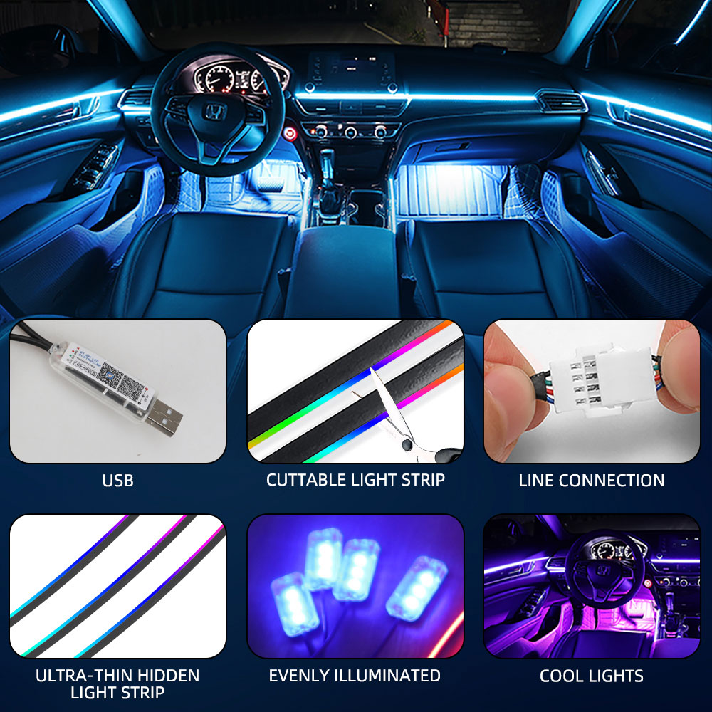 Universal Symphony Auto Umgebu – Led Ambient Interior Car Lights App Control Bewertung und Preis
