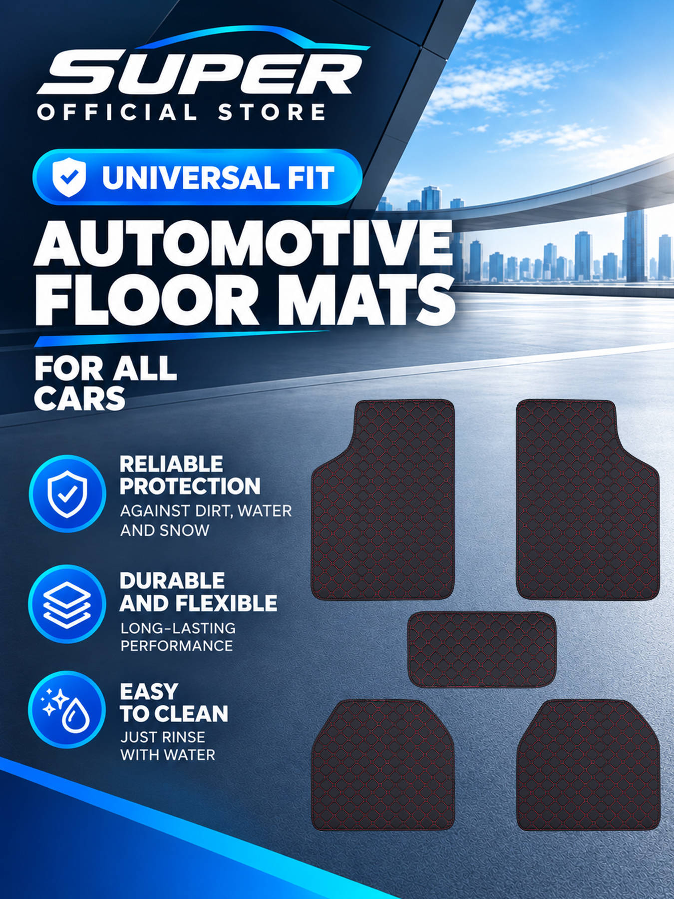 Auto-Fußmatten Komplettset Uni – Car Floor Mats Universal Waterproof Leather Bewertung und Preis